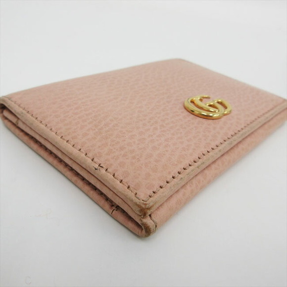 GUCCI Petit Marmont Card Case Holder Business Pink Leather - Picture 4 of 11